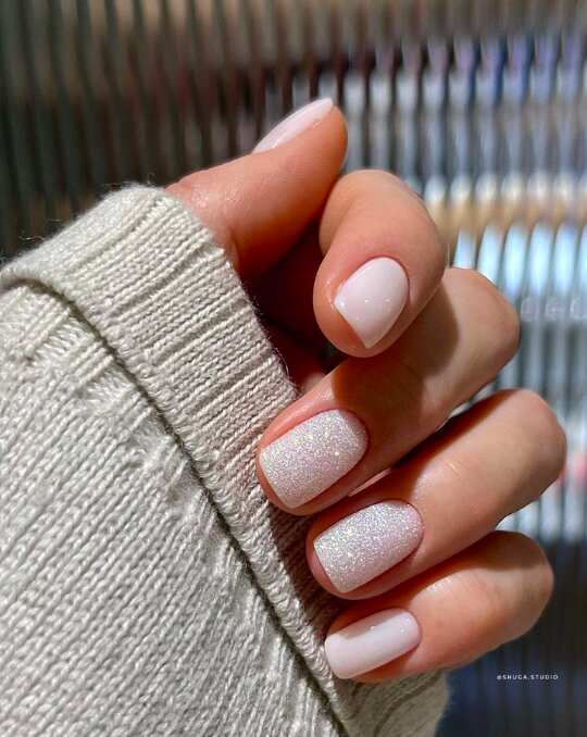 glitter simple nails