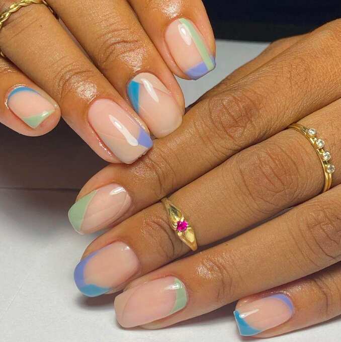 simple pastel nails art