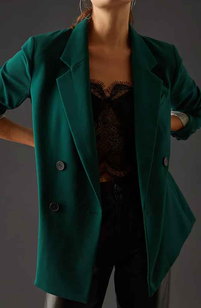 slytherin aesthetic emerald green blazer outfit