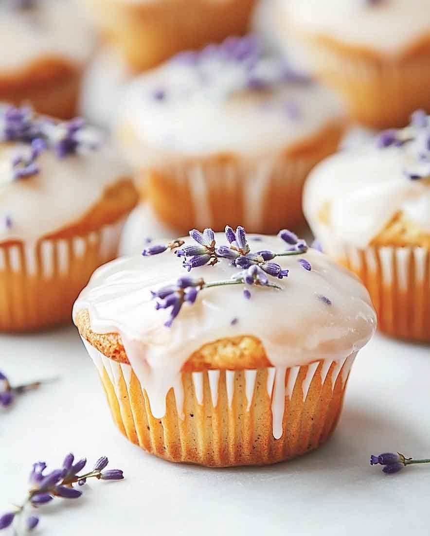 aesthetic spring muffins lavender lemon decoration