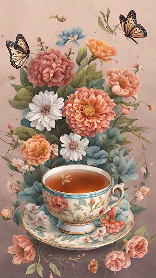 vintage botanical spring wallpaper for iphone english tea bridgerton aesthetic inspired
