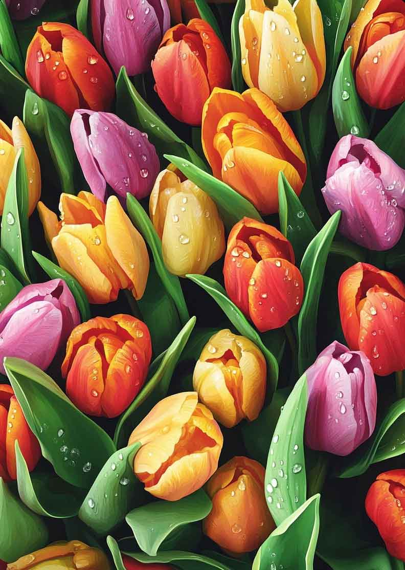 colorful tulips spring aesthetic