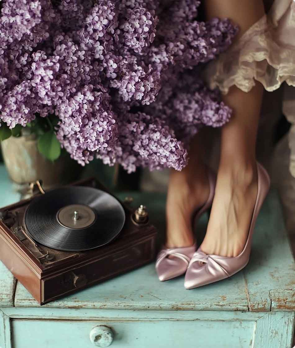 vintage purple flowers spring aesthetic