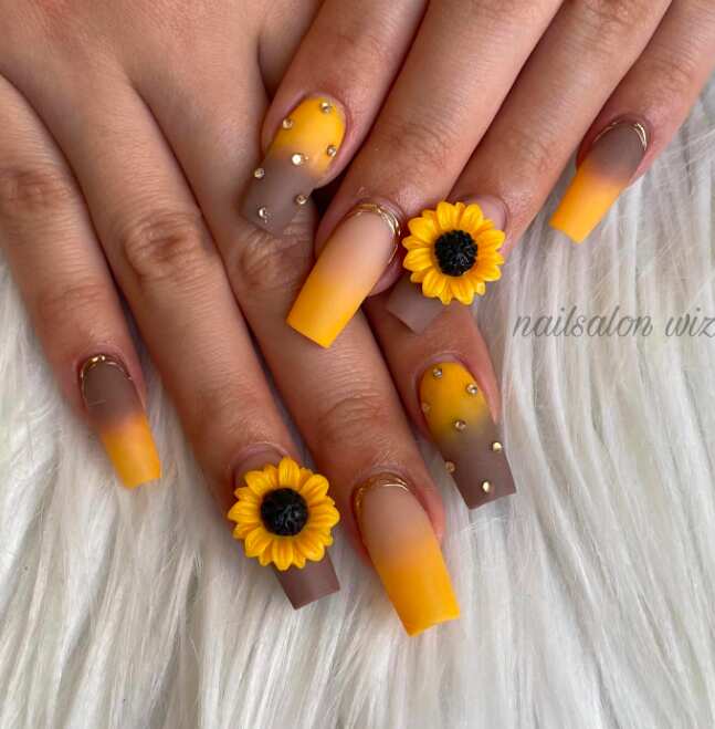 5D Sunflowers Nail Stickers Fall Design Floral Butterfly Bee Nail Decal  Self-Adhesive Embossed Sliders Manicure Decor Nail Designs Nail Decals Nail  Art Decorations For Women Girl Friend Gift | SHEIN