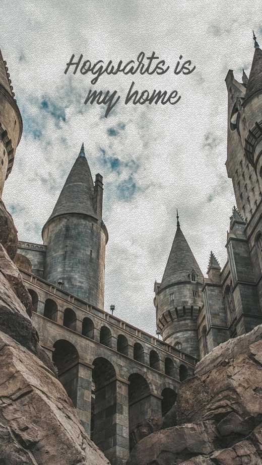 hogwarts harry potter wallpaper for iphone with quote