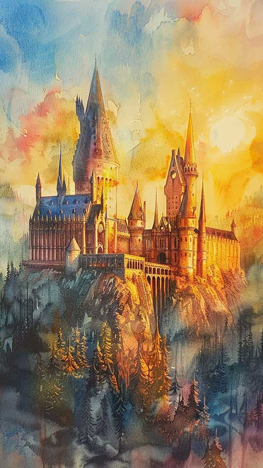 Hogwarts wallpaper for iphone pretty watercolor aesthetic harry potter