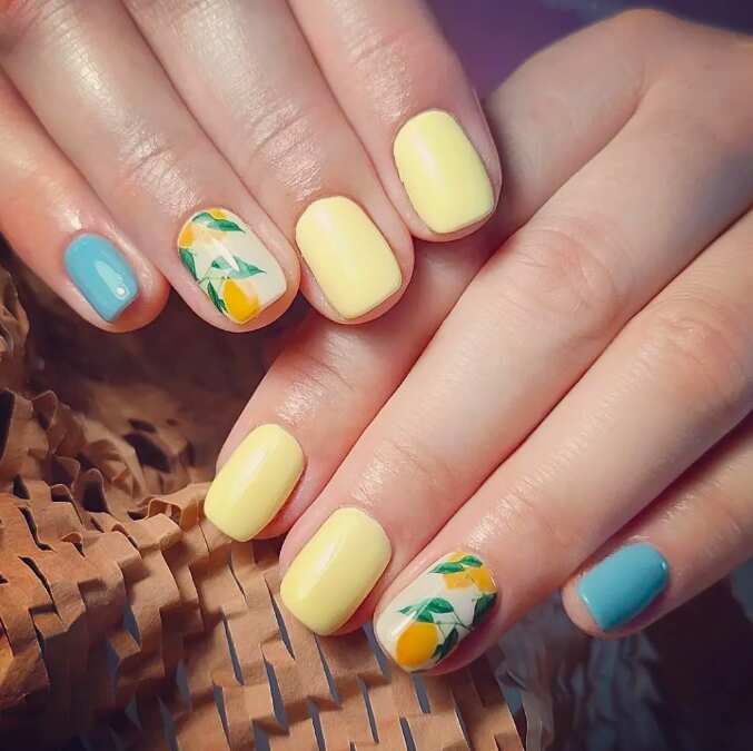 Nail Art With Yellow Nail Polish - Candy Crow
