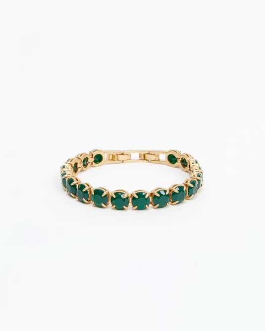 Emerald Green Stone Tennis Bracelet