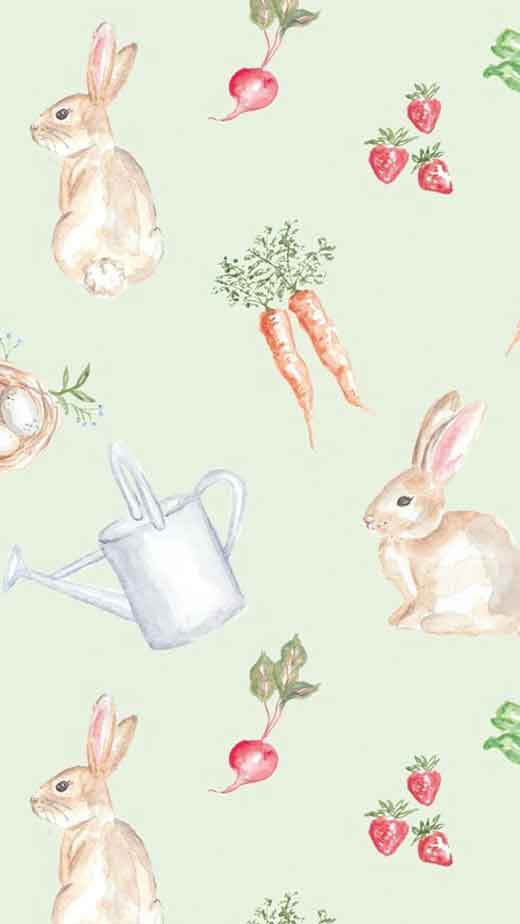 farmhouse illustraition easter bunny wallpaper iphone