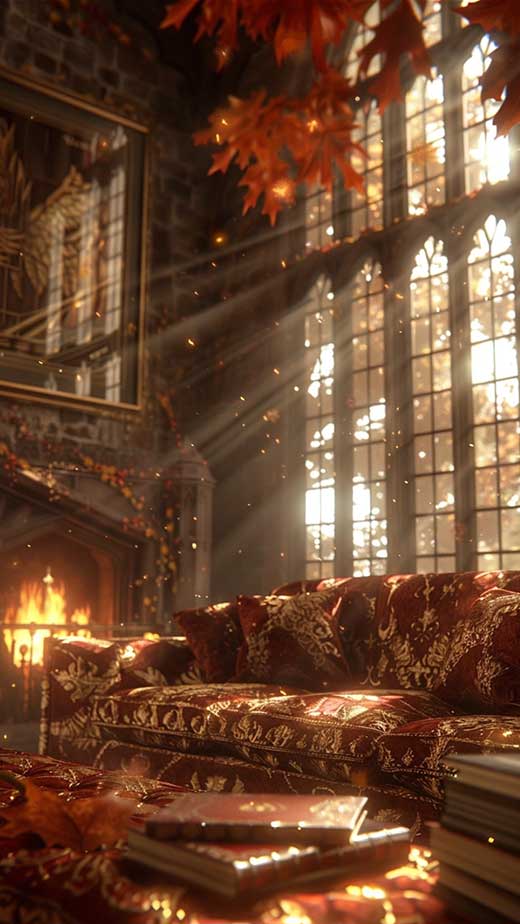 Gryffindor common room aesthetic wallpaper for iphone.