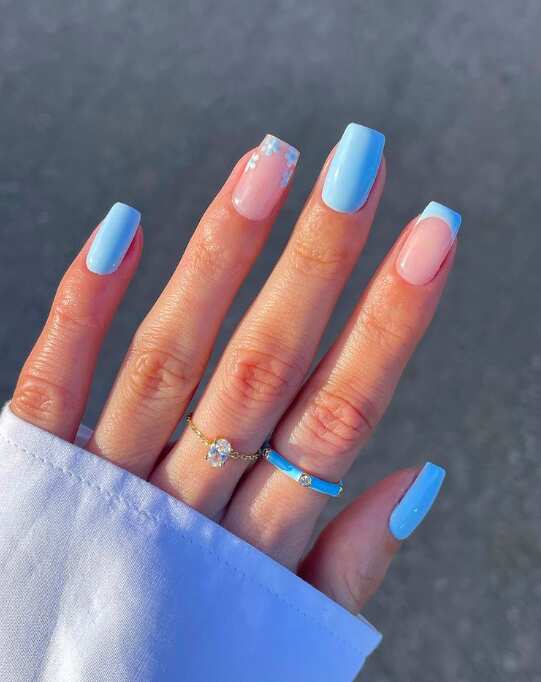 Summer light blue nail designs 2021 - gertysa