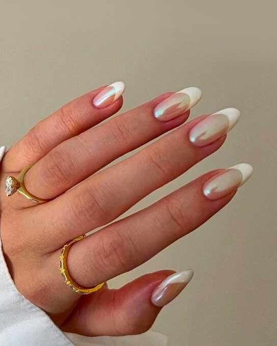 long french tip pearl nails