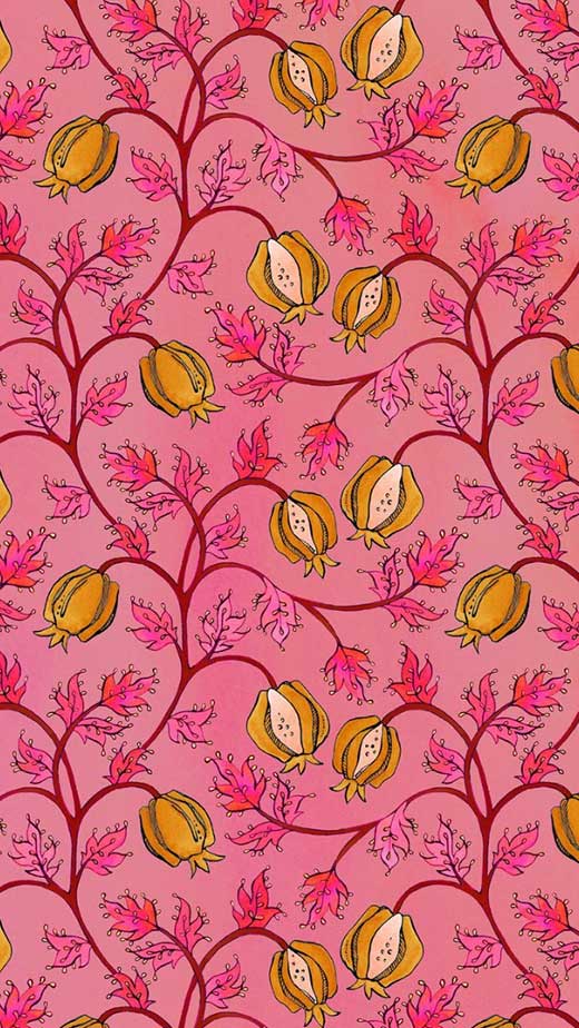 pink yellow wallpaper art pattern iphone