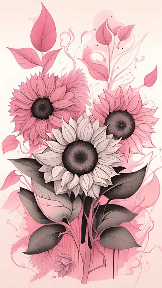 pink sunflower wallpaper