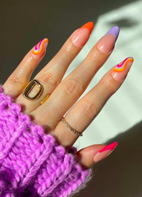 purple black and orange nails | ShopLook