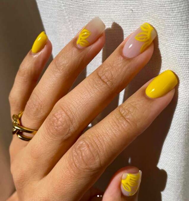 50 Sunflower Nail Designs To Carry Summertime In Your Hands - The Mood Guide