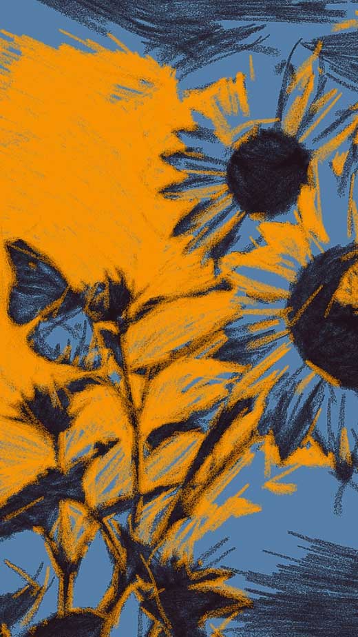 sunflower art wallpaper iphone