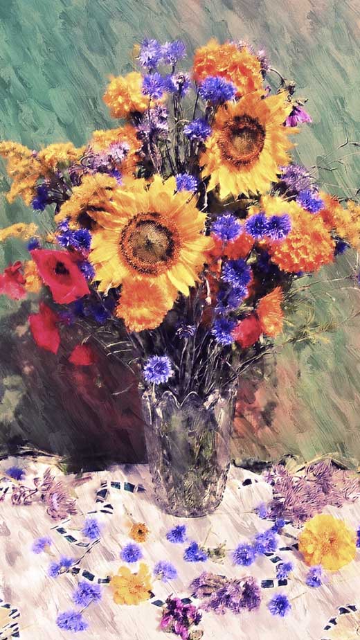 sunflower art for iphone wallpaper
