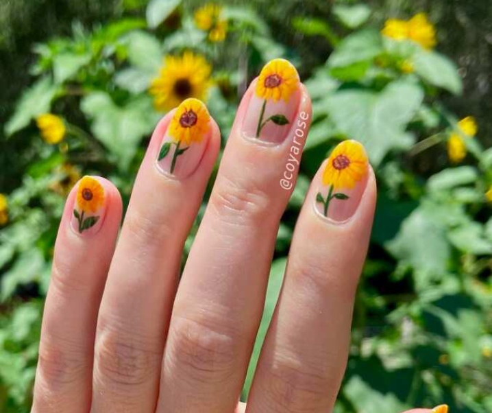 50 Sunflower Nail Designs To Carry Summertime In Your Hands