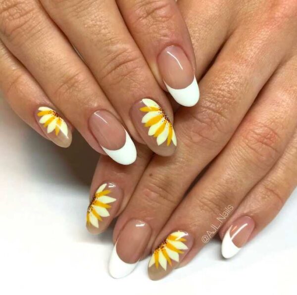 50 Sunflower Nail Designs To Carry Summertime In Your Hands The Mood