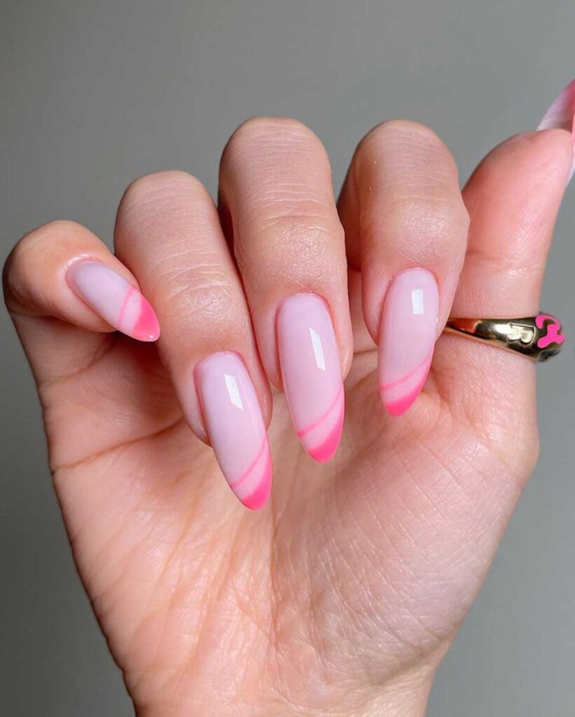 almond-long-french-tip-nails-pink