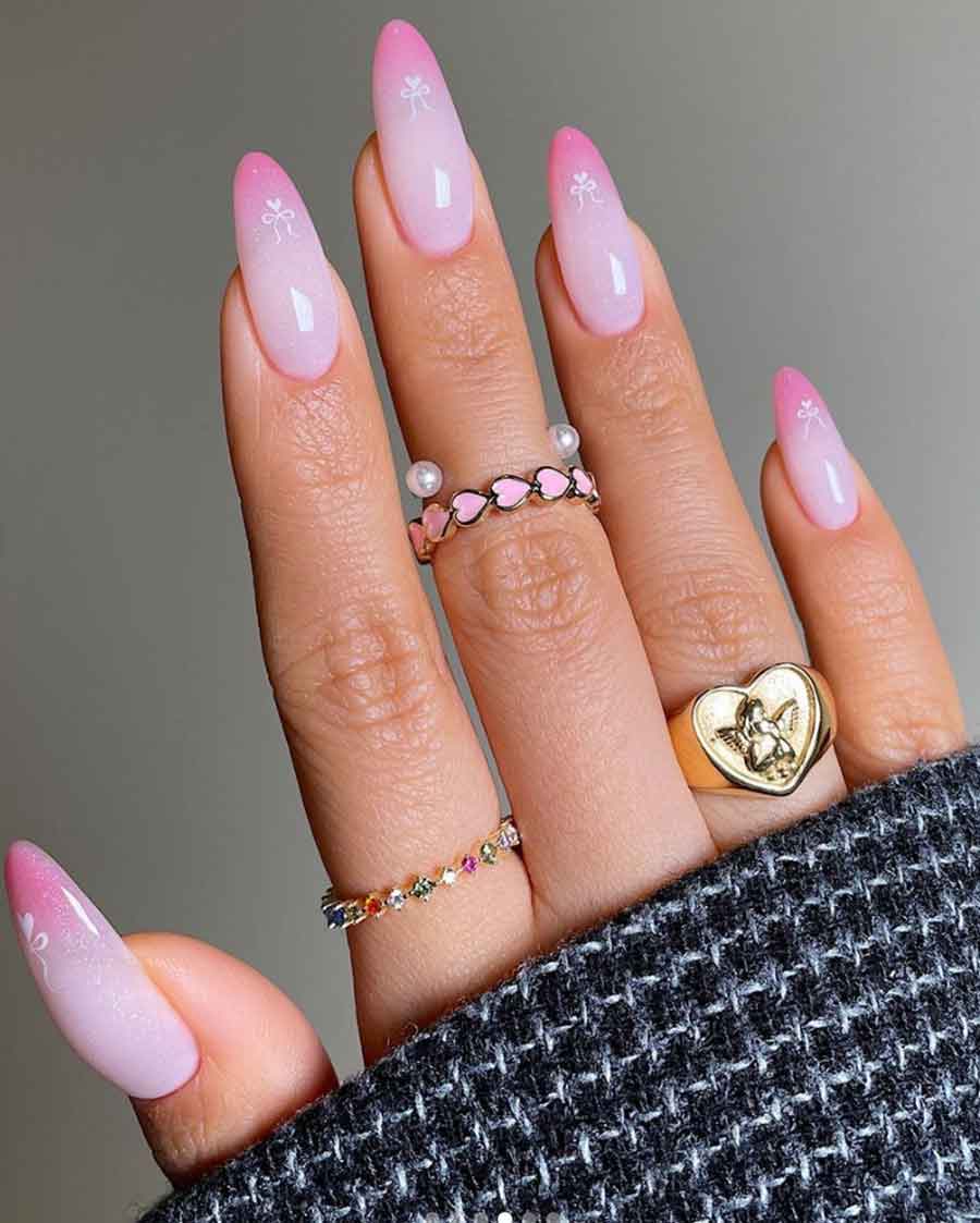 ballerina french pink tip gradient long nails