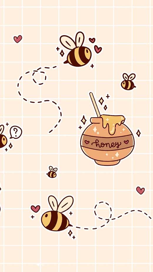 bee illustration background iphone