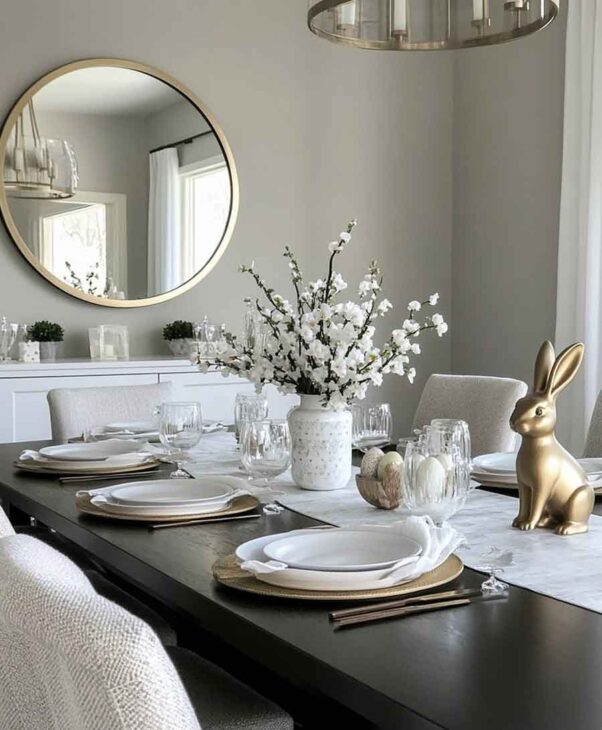 Easter elegant dining room table decoration