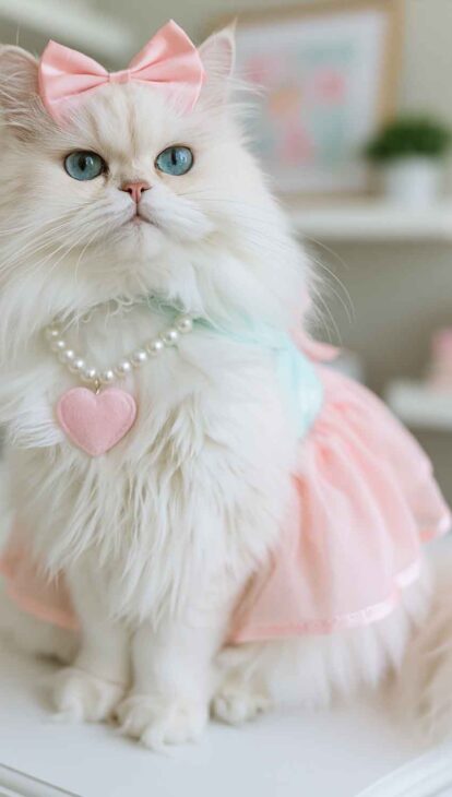cute kitten aesthetic coquette phone background