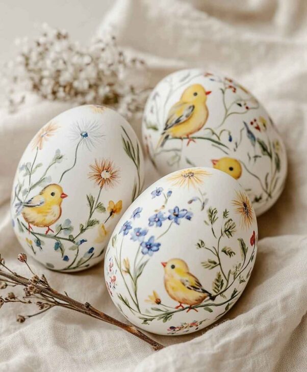 cute rustic farmhouse aesthetic eastre eggs painting