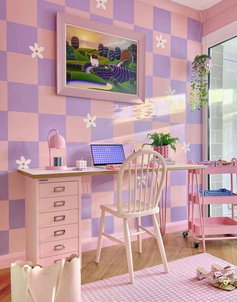 danish pastel wallpaper office