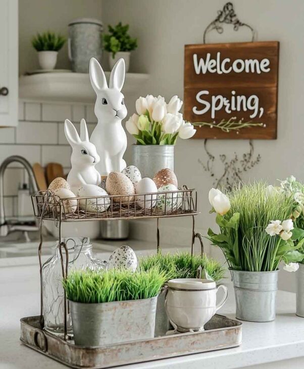 farmhouse kitchen easter spring decor