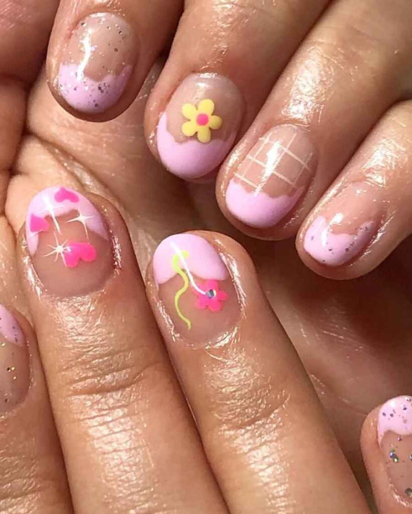 fun-melted-ice-cream-pink-nails