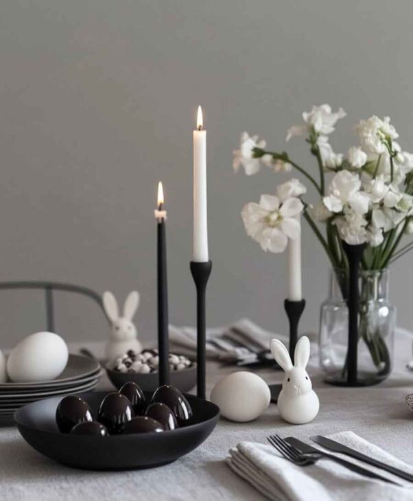 minimal black and white aesthetic easter