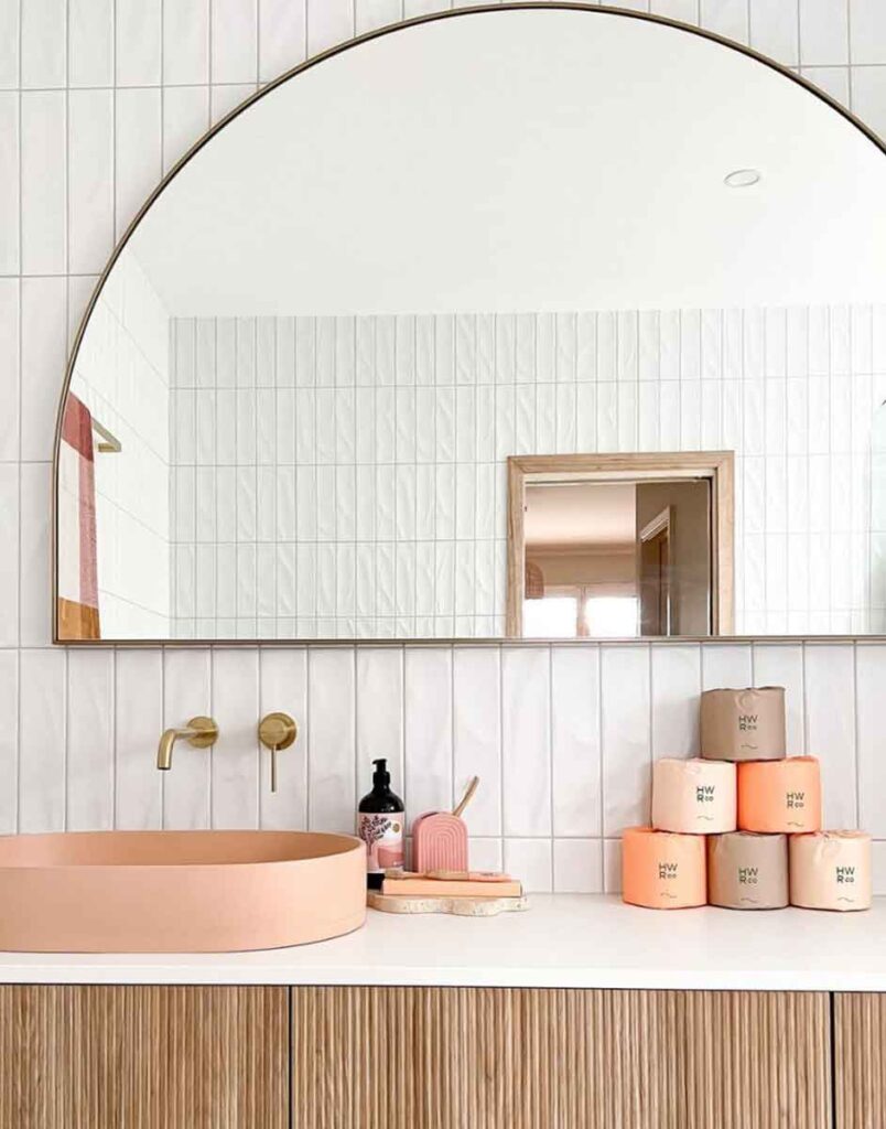 modern pastel aesthetic bathroom minimal