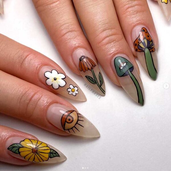 25+ Mushroom Nails Ideas & Designs To Inspire Your Trippy Cottagecore