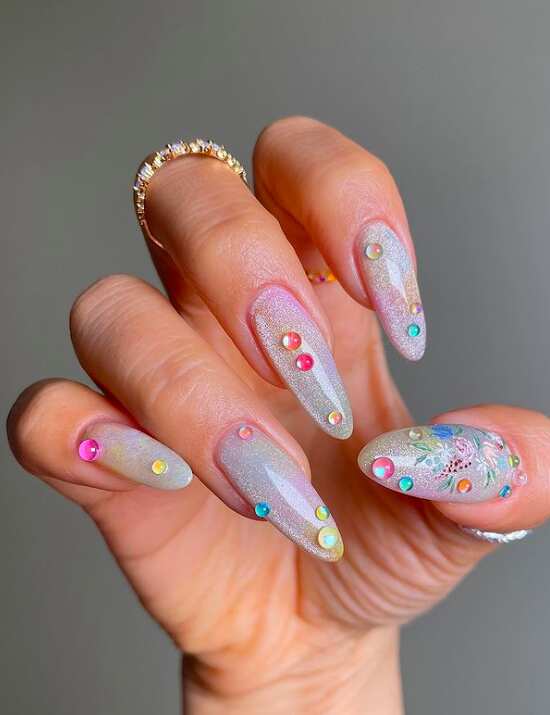 Celebrate Glam 22 Elegant Birthday Nail Designs : Acrylic Encapsulated  Clear and Ombre Nails