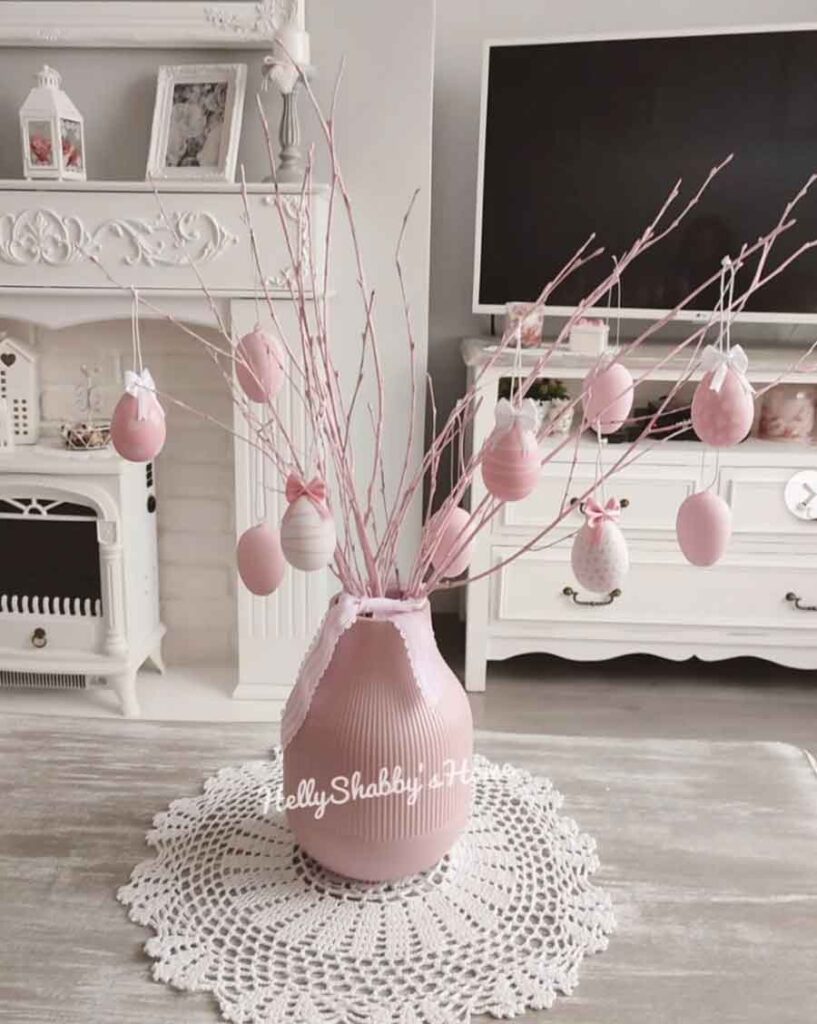 cute pink easter eggs aesthetic decorations