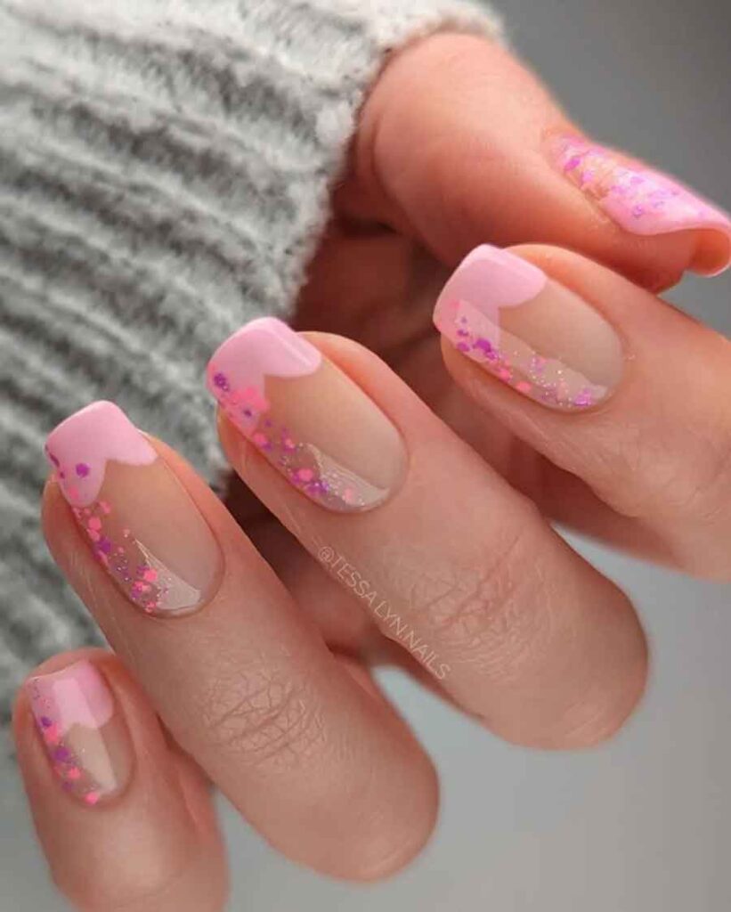 pink french tips sweetheart tips
