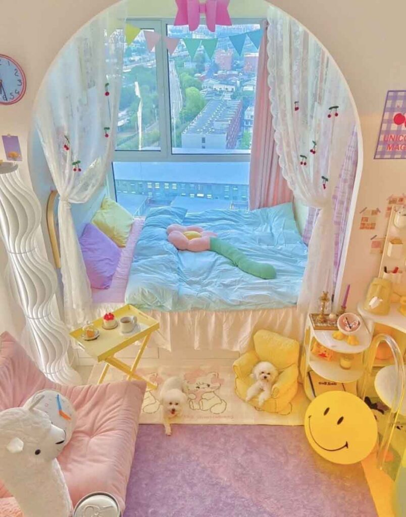 soft girl aesthetic pastel bedroom