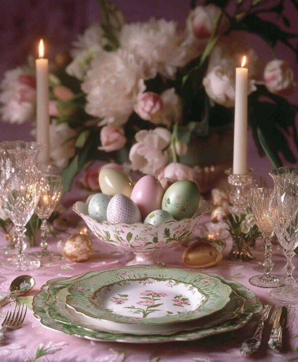 diy easy cute and vintage easter centerpiece aesthetic decor  tablescape