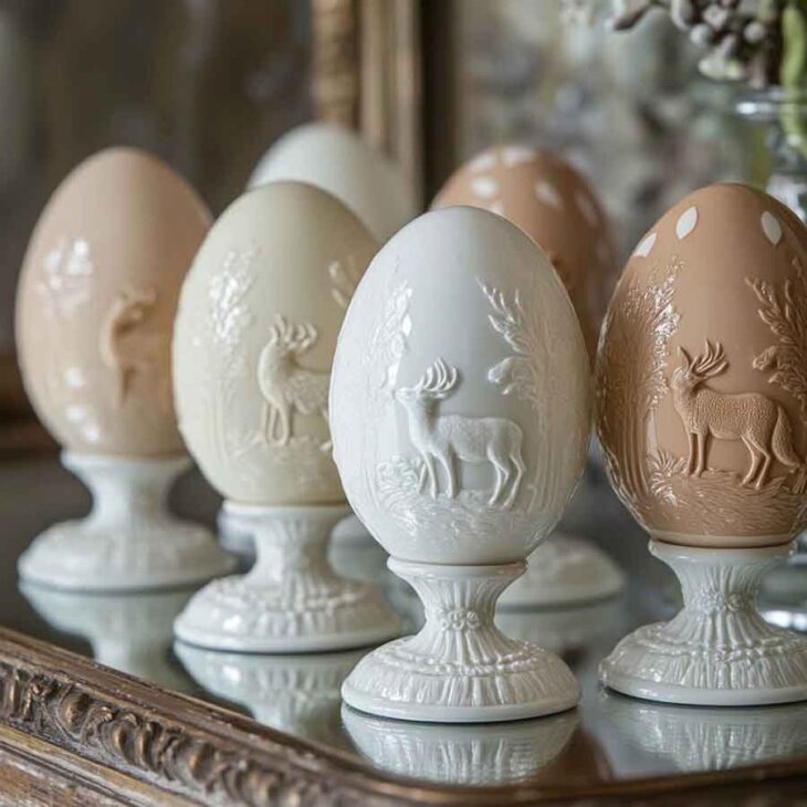 elegant minimalist decor with easter eggs