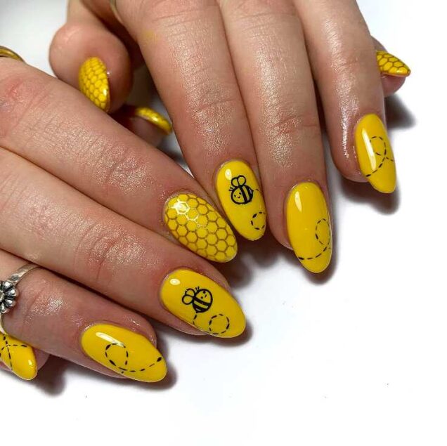 49 Bee Nails Designs To Try Right Now (+ Bee hives,