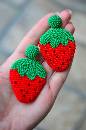 Beaded Strawberry earrings