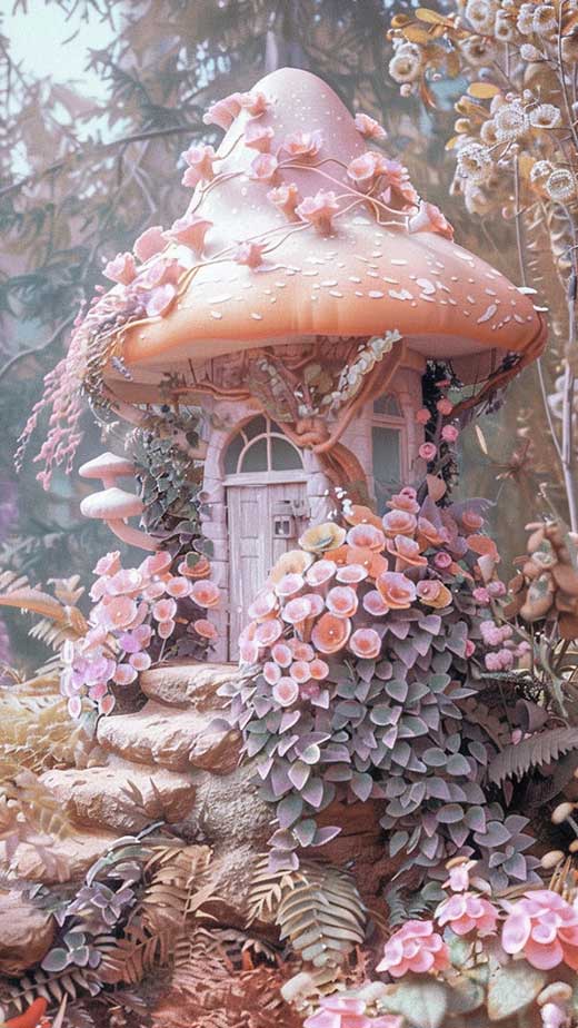 mushroom fairy house wallpaper for iphone