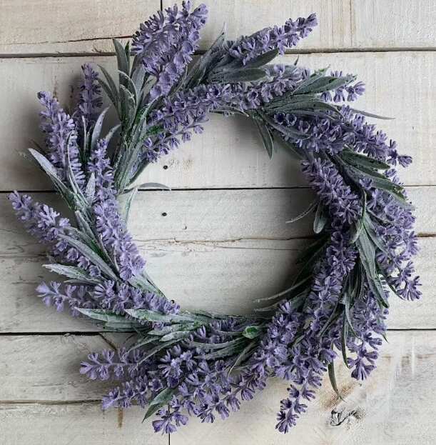Farmhouse Mini Faux Lavender Wreath