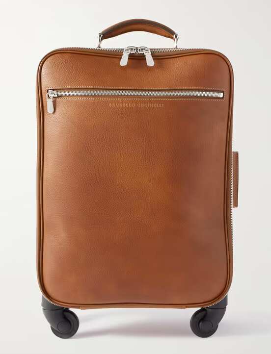 Full-grain leather carry-on Suitcase, Brunello Cucinelli