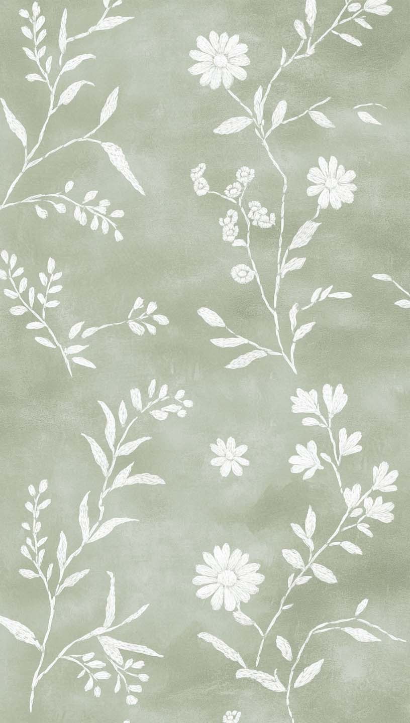 minimal sage green and white fora aesthetic wallpaper background