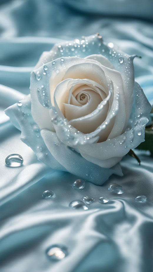 light blue aesthetic rose wallpaper for iphone on a silky fabric