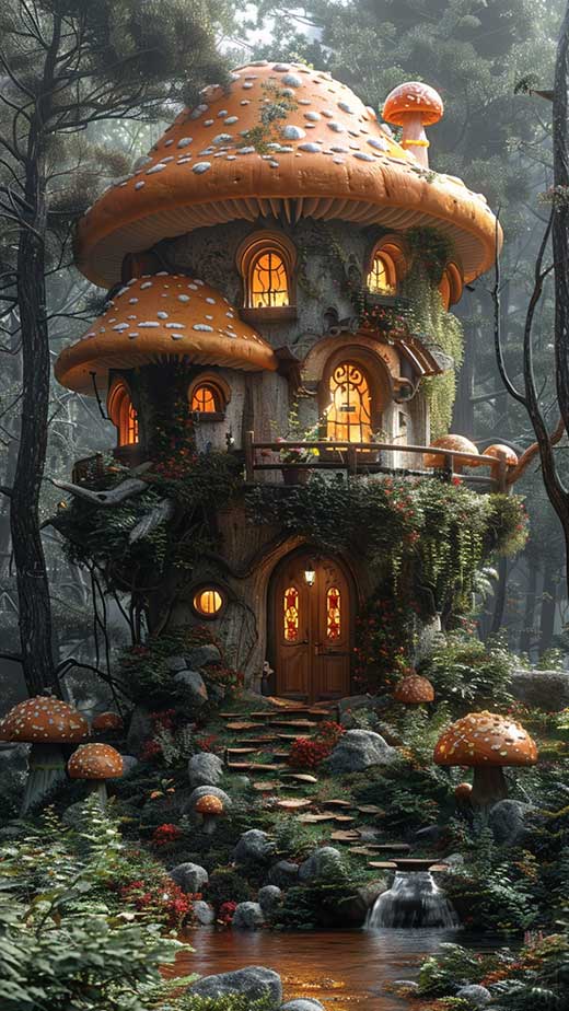 mushroom fairy house wallpaper for iphone
